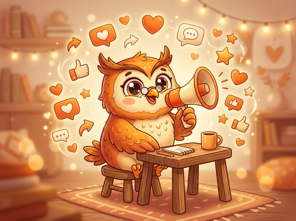 A mascot character engaging audiences through social media
